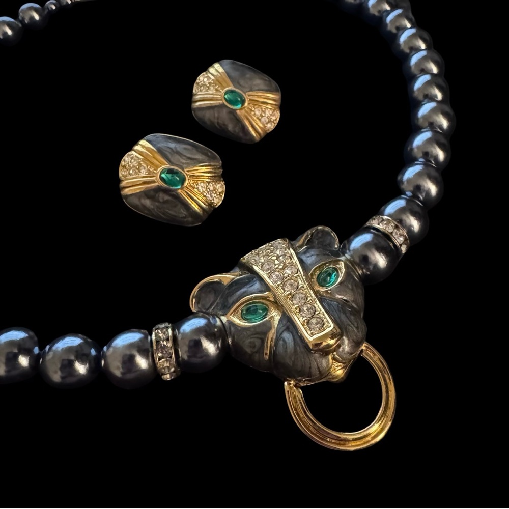 ✨Gorgeous Panther Jewelry Set with Cabochon Avon Keneth Jay Lane